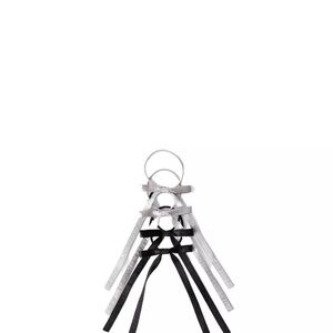 Silver and Black Leather Fringe Keychain Charm zara